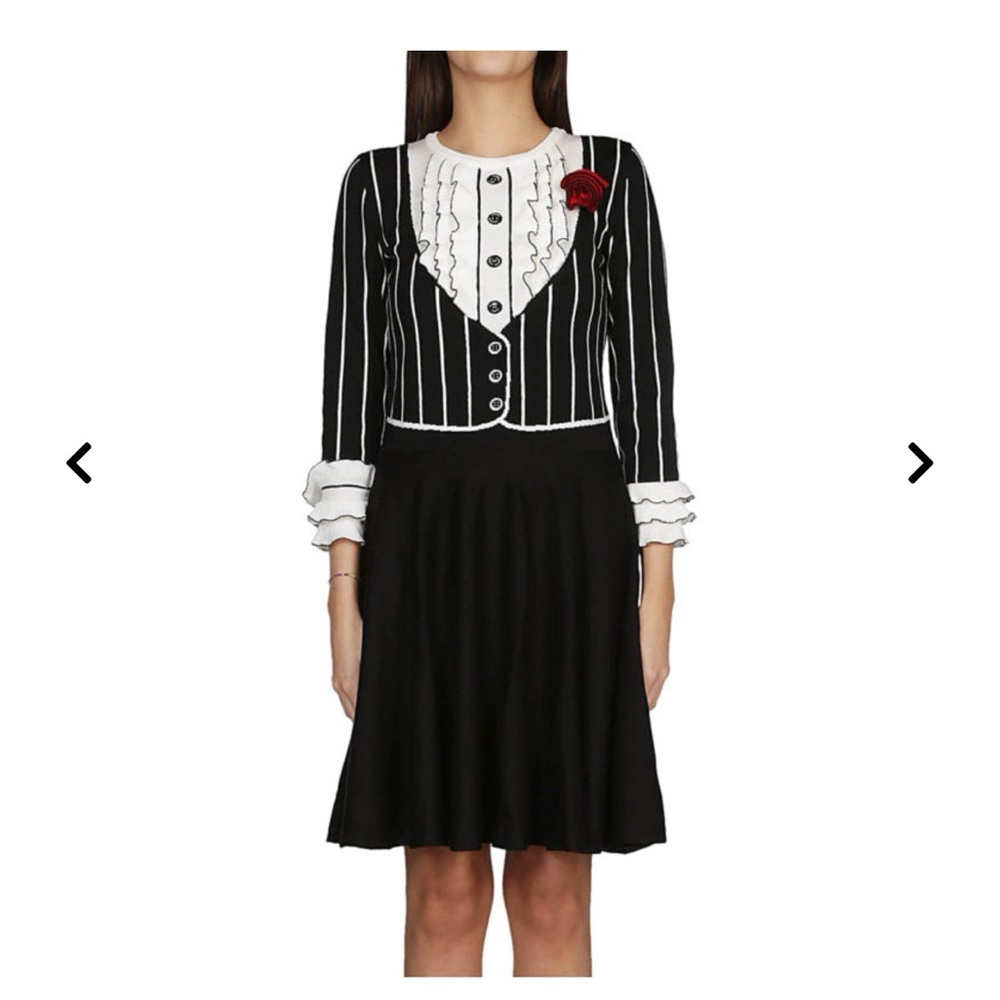 Moschino tuxedo-effect wool knitted dress